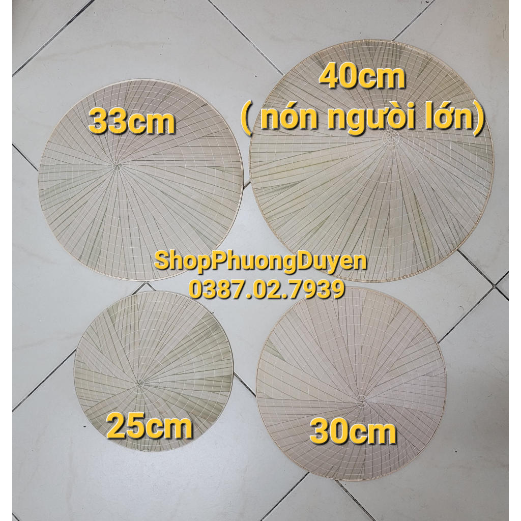 Nón lá mini size 30- 33- 40cm màu trắng