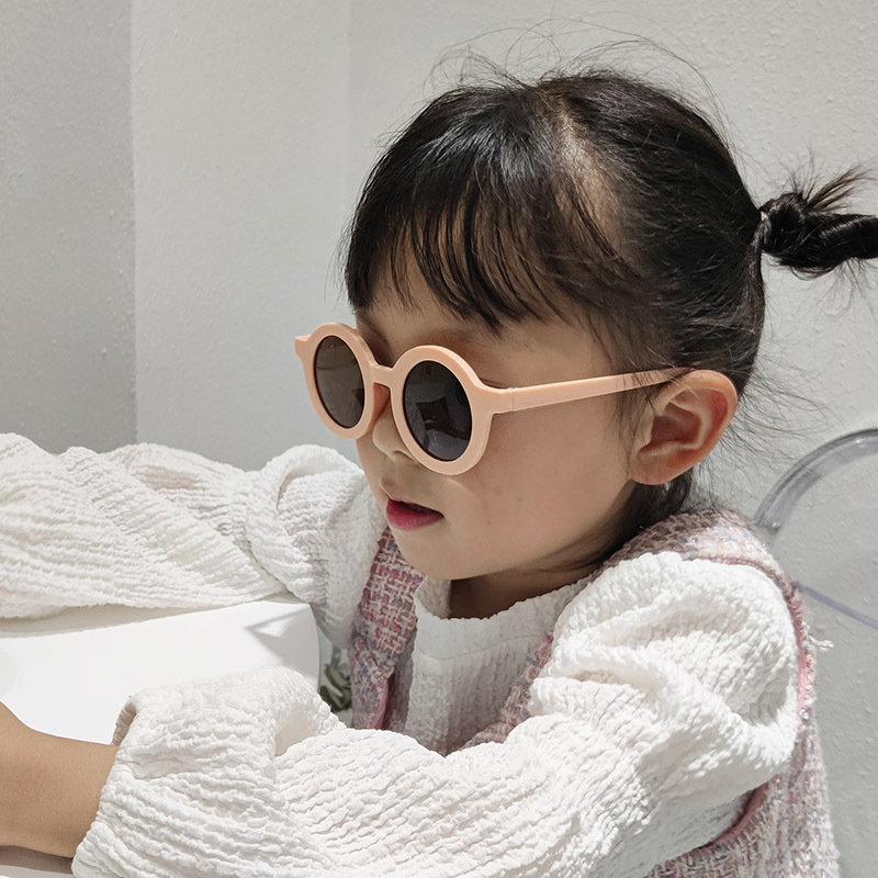 Kính Mát Mắt Tròn Nhiều Màu Chống Tia UV Phong Cách Hàn Quốc Cho Bé Trai, Bé Gái