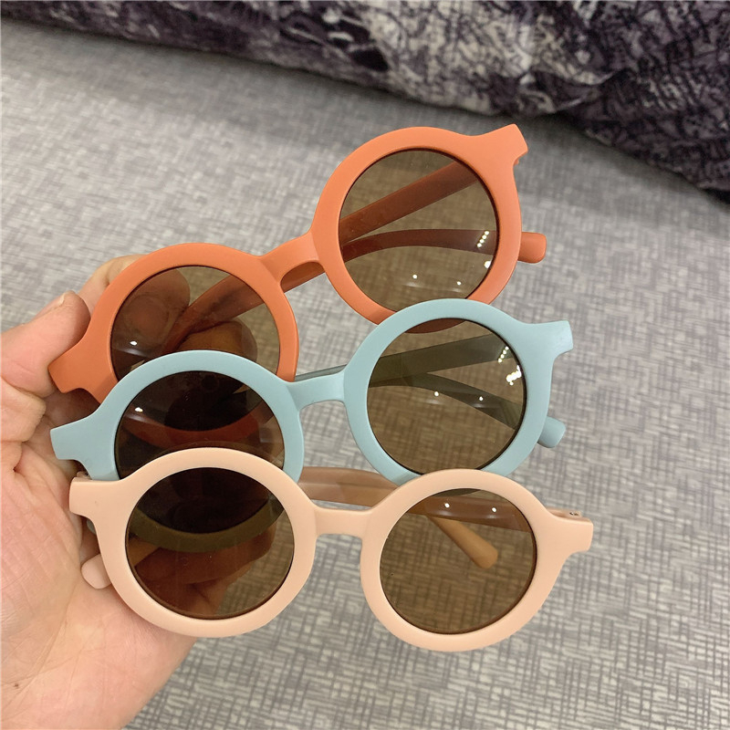 Kính Mát Mắt Tròn Nhiều Màu Chống Tia UV Phong Cách Hàn Quốc Cho Bé Trai, Bé Gái