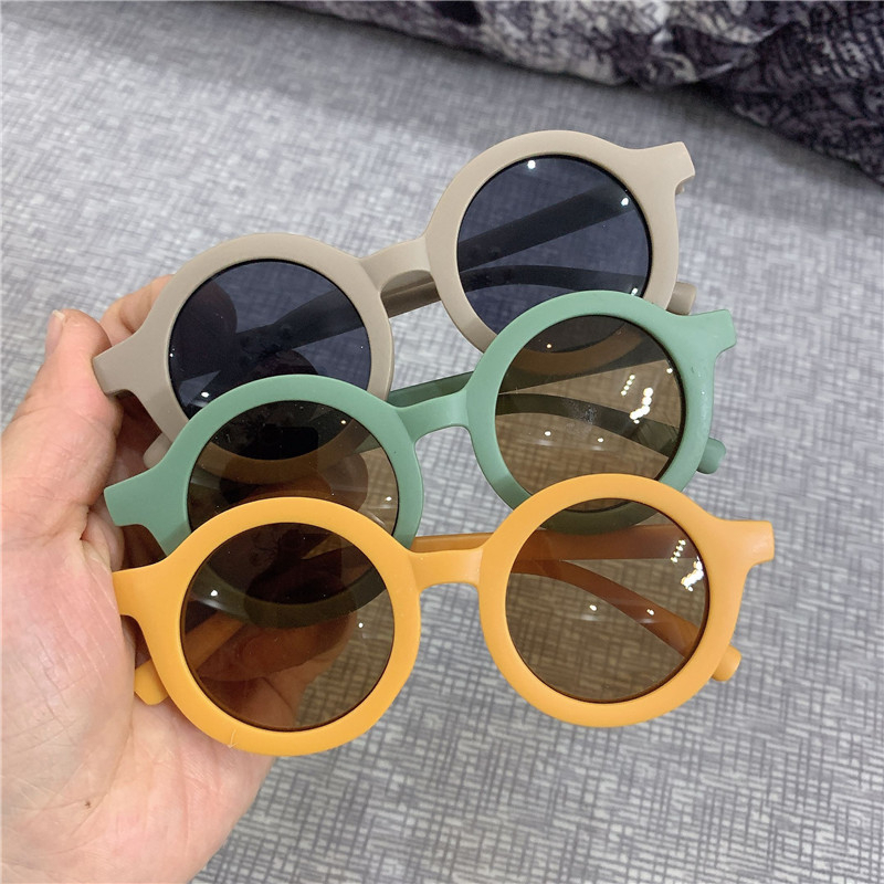 Kính Mát Mắt Tròn Nhiều Màu Chống Tia UV Phong Cách Hàn Quốc Cho Bé Trai, Bé Gái