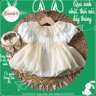 ( 🎁 Quà Đầy tháng, quà thôi nôi ) Set Bodysuit màu trắng đính ngọc cho bé gái sơ sinh ⚡ 𝗙𝗥𝗘𝗘𝗦𝗛𝗜𝗣