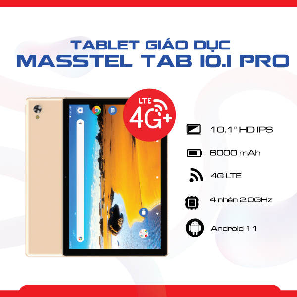 COMBO SIÊU HOT TABLET GIÁO DỤC MASSTEL TAB 10.1 PRO TẶNG GÓI GIẢI PHÁP 12 THÁNG ƯD NEXTA TIỂU HỌC TRỊ GIÁ 2 TRIỆU