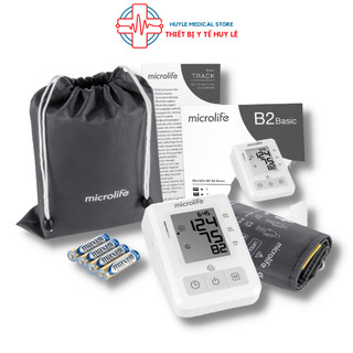 Máy đo huyết áp tự động Microlife B2 Basic CN bơm thông minh Gentle+, cảnh báo rối loạn nhịp tim PAD - Huyle