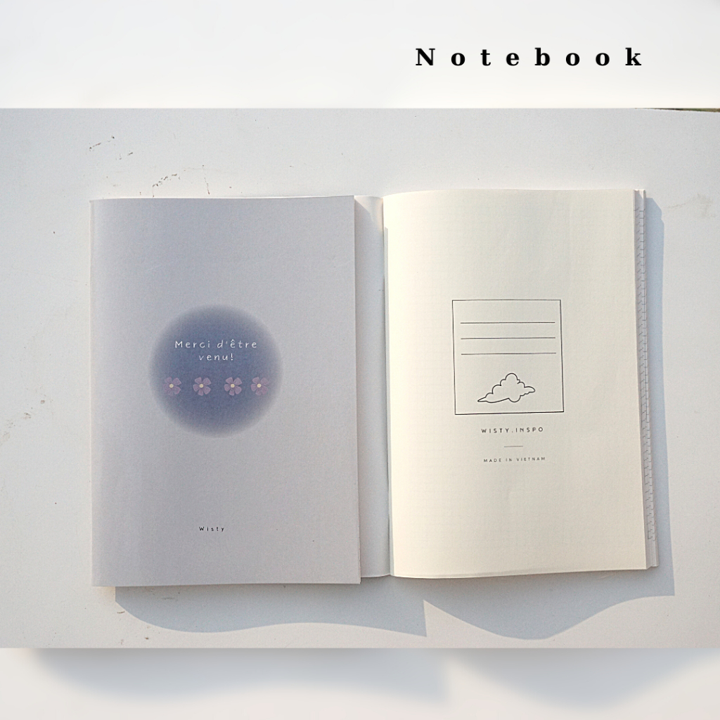 Tập vở học sinh B5 bìa chấm xanh dương hoa 80gsm ruột trắng-kẻ ngang-ô vuông