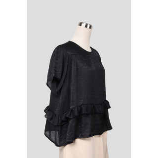 Áo Babydoll Poly Oversize E.studio Phối Bèo (*màu đen)