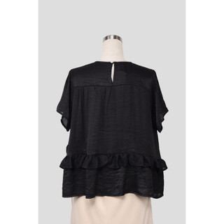 Áo Babydoll Poly Oversize E.studio Phối Bèo (*màu đen)
