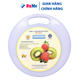Thớt nhựa tròn trắng Việt Nhật, thớt nhựa kháng khuẩn cao cấp to nhỏ mini mỏng