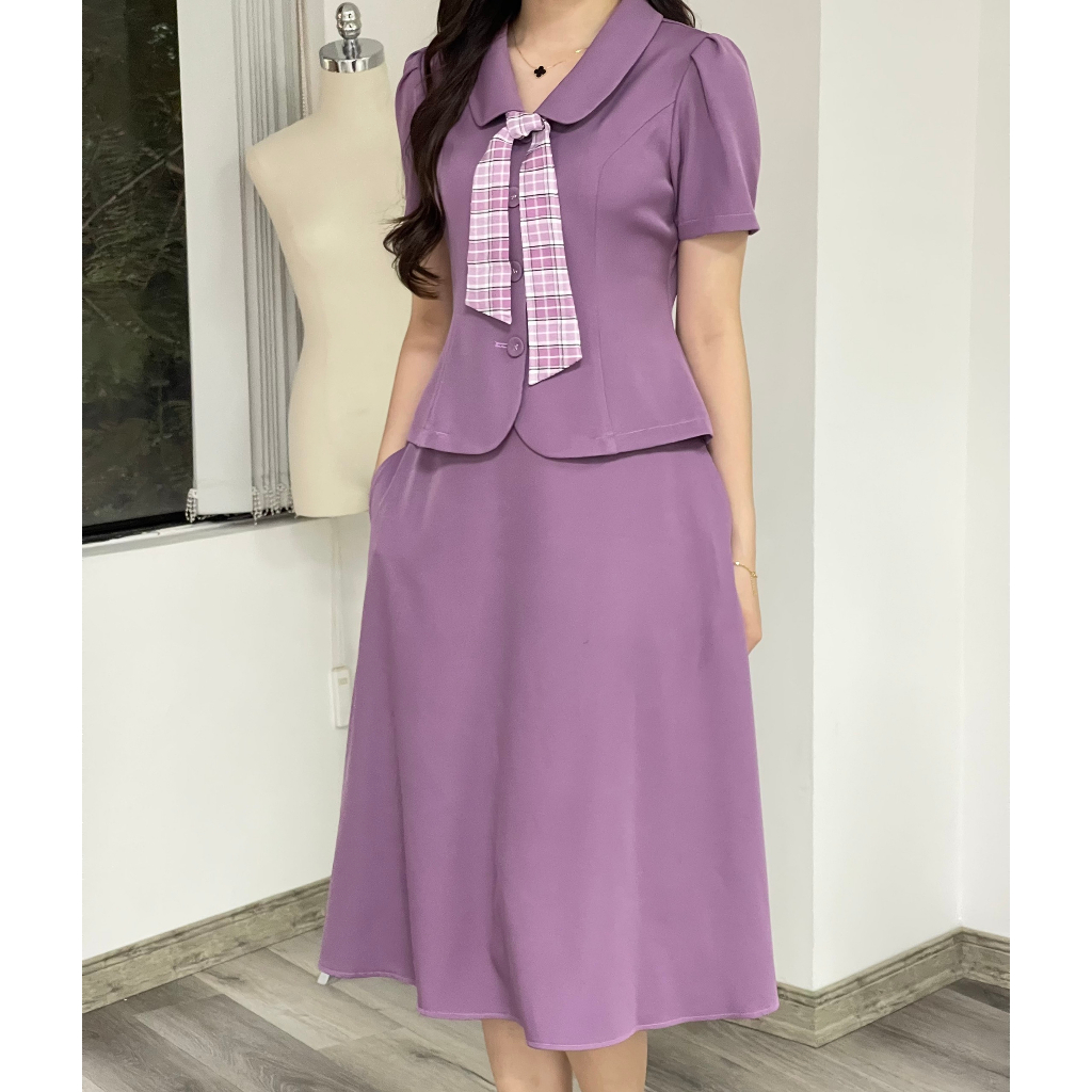 Set vest chân váy công sở chất liệu Xước Nhật cao cấp ( Áo vest + Chân váy ) Emvy fashion S105