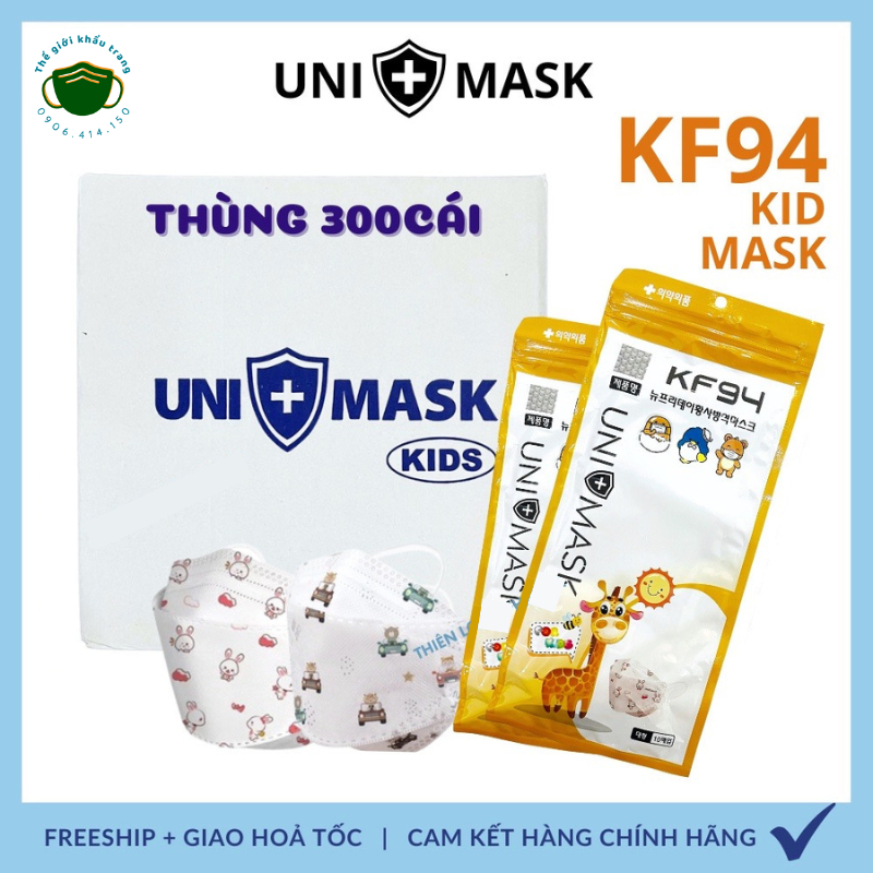 Khẩu trang trẻ em UNI MASK 4 lớp kháng khuẩn kèm nhiều hoạ tiết