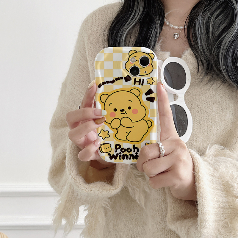 Ốp lưng iphone Viền Nổi Cạnh Sóng Pooh Winnie dễ thương cho 6s/6splus/7/7plus/8/8plus/x/11/12/13/14/max/prm sk56