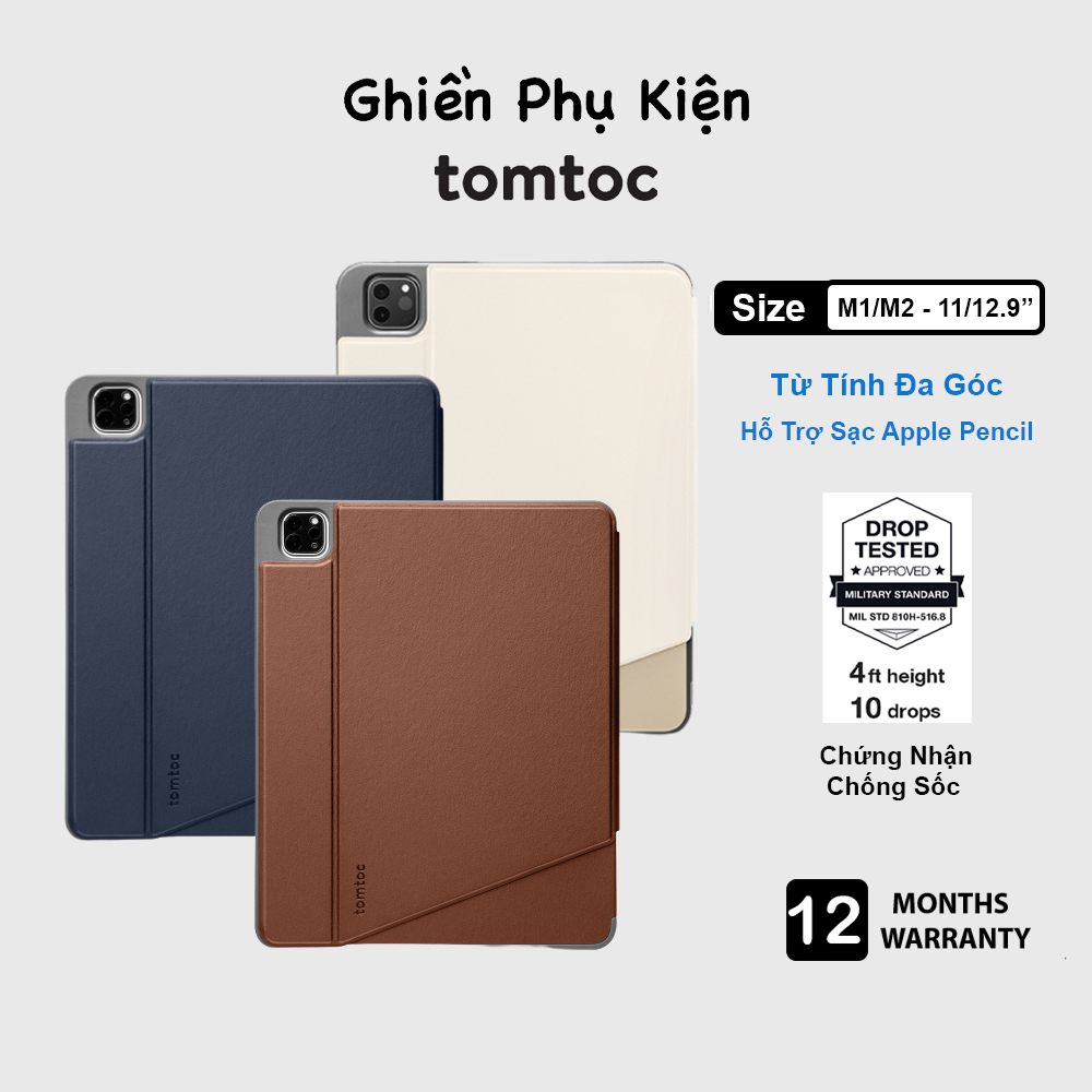 Bao Da Tomtoc USA Inspire Tri-Mode Case Dành Cho iPad Pro 11/12.9inch 2021-2022