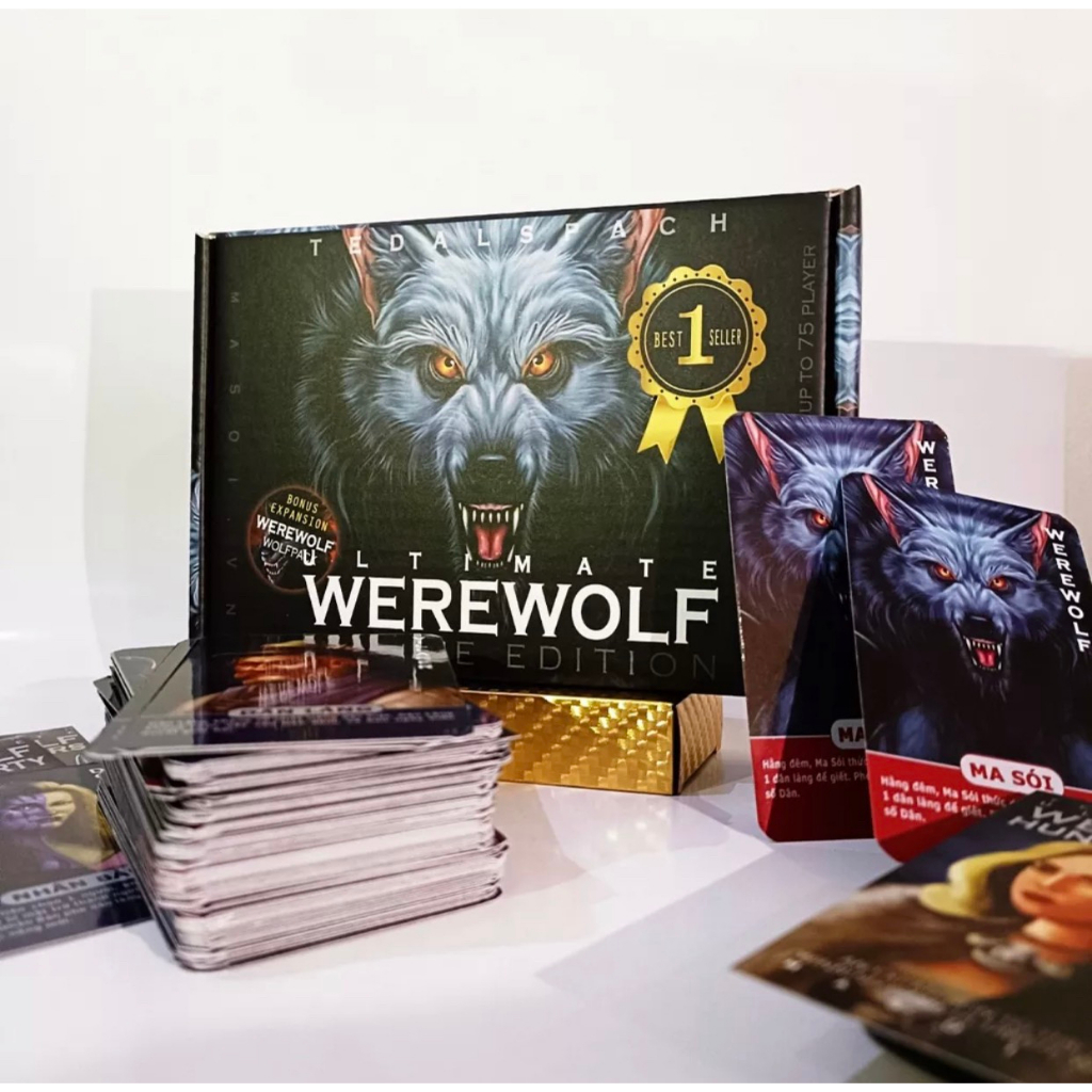 Bộ bài Ma Sói 90 lá Ultimate Deluxe bản Full, phiên bản Việt hóa gồm 66 lá cơ bản và 24 lá mở rộng