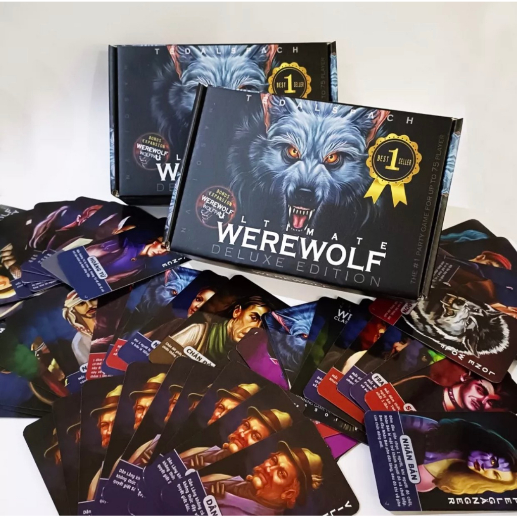 Bộ bài Ma Sói 90 lá Ultimate Deluxe bản Full, phiên bản Việt hóa gồm 66 lá cơ bản và 24 lá mở rộng