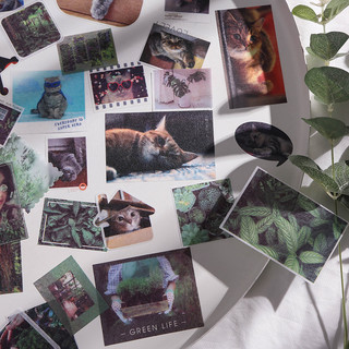 Túi 40 tấm hình dán sticker phong cảnh washi vintage lãng mạn