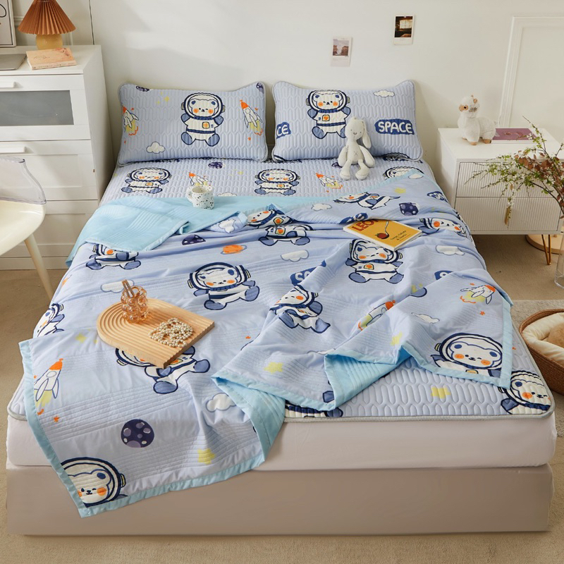 [ LIFEMC66A3 giảm 10% tối đa 60k cho đơn từ 250k ] Set chiếu điều hoà chun bọc IGUN BEDDING kèm chăn thun lạnh siêu hot