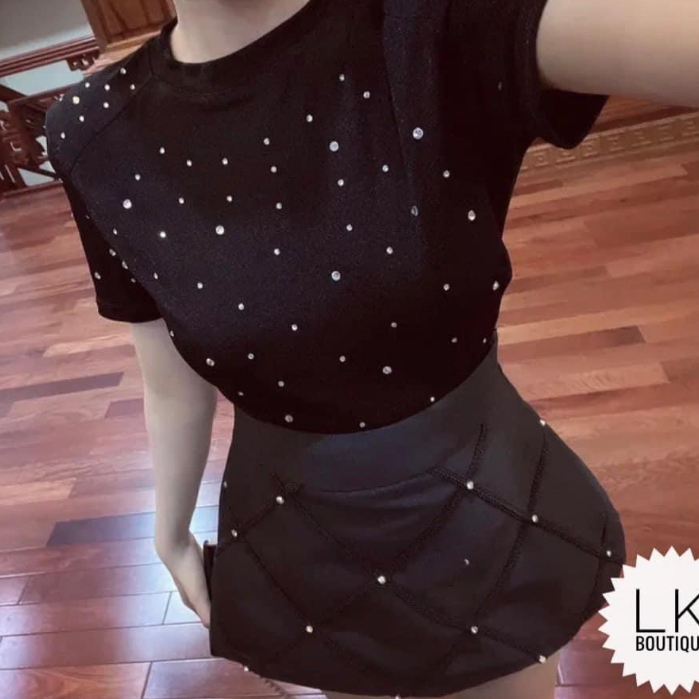 Áo Body Nhũ Đính Đá Đệm Vai Tôn Dáng Chất Đẹp Mềm Mại Rún 2 Sườn Hàng Quảng Châu Xịn Xò Tổng Kho Quần Áo VP88412