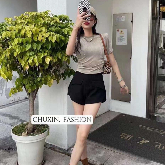 Áo Body Nhũ Đính Đá Đệm Vai Tôn Dáng Chất Đẹp Mềm Mại Rún 2 Sườn Hàng Quảng Châu Xịn Xò Tổng Kho Quần Áo VP88412