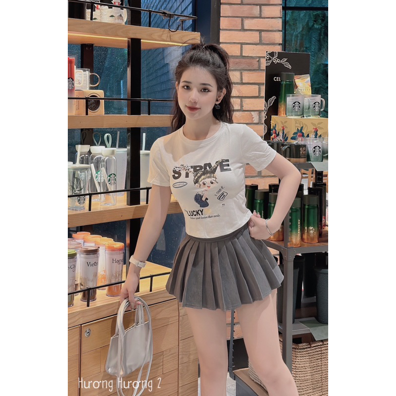 Áo croptop cô bé STP chất bozip TTA877