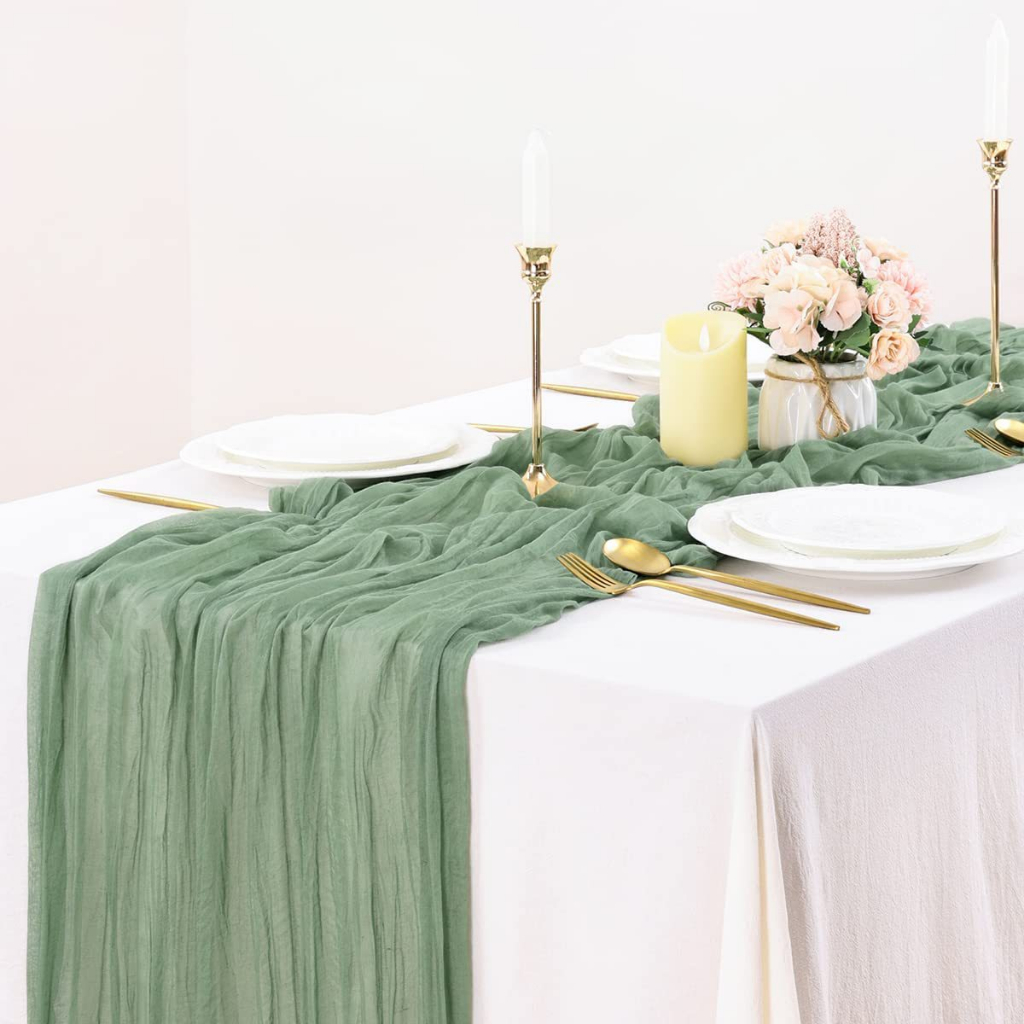Khăn trải giữa bàn table runner vintage vải xô nhiều màu