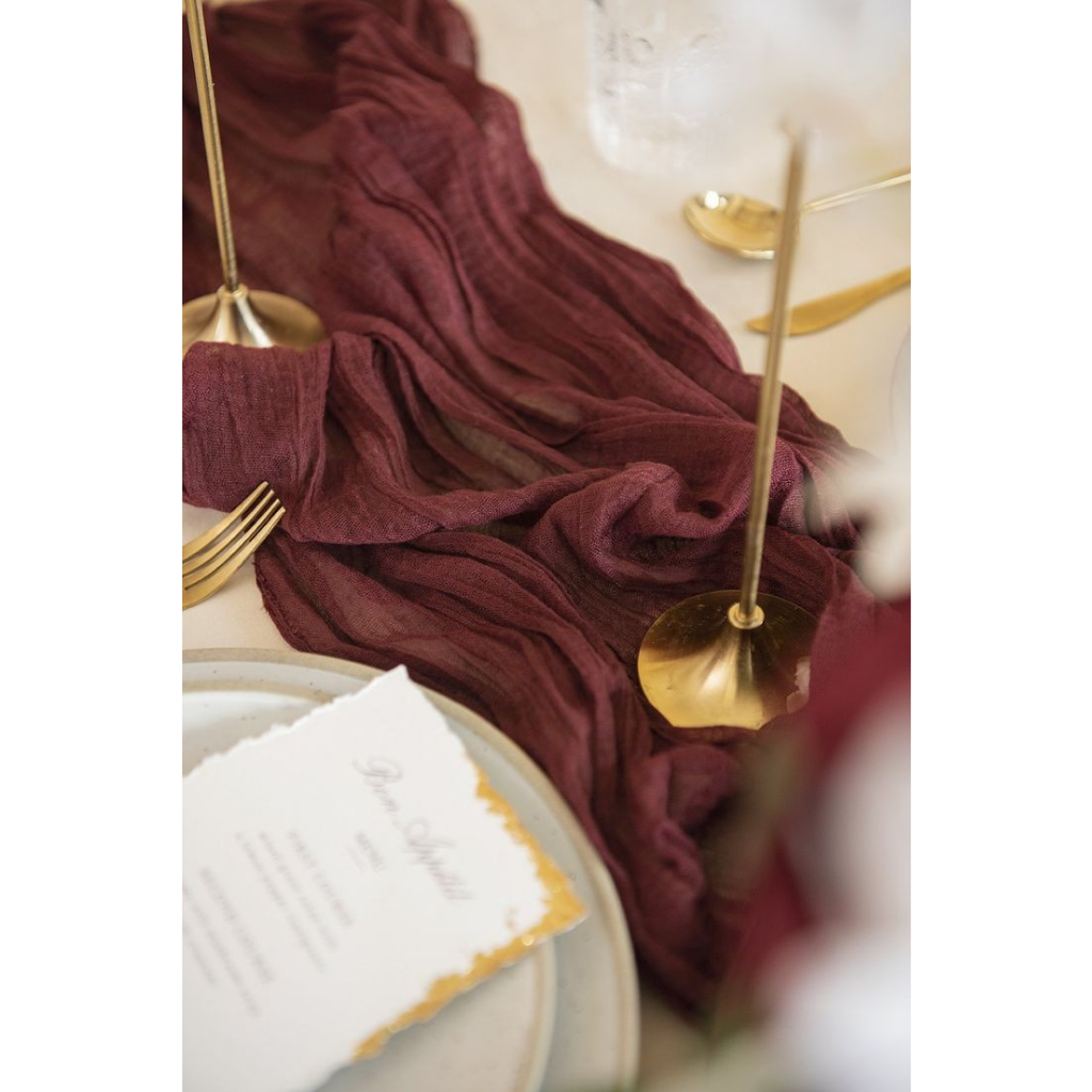 Khăn trải giữa bàn table runner vintage vải xô nhiều màu