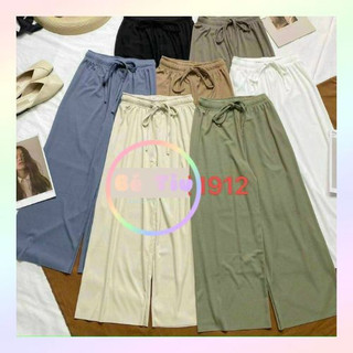 Quần Suông Nữ, Quần Ống Rộng Thun Tăm Gân Cạp Chun Lưng Cao Có Dây Rút Siêu Mát Hack Dáng | Bé Tiu Clothing