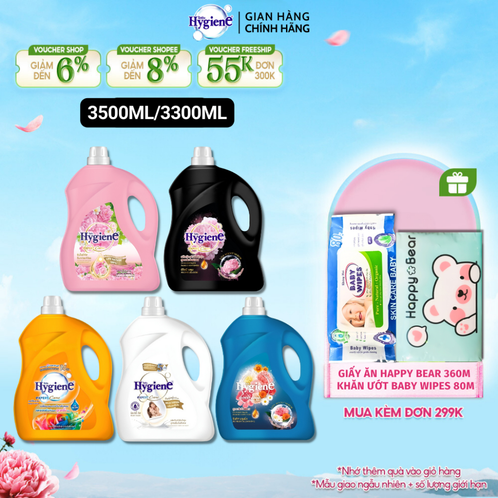 Nước Xả Vải Hygiene Thái Lan Giặt Xả Quần Áo Expert Care Can 3500ml/3300ml