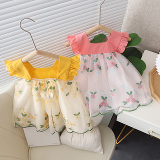 Đầm bé gái đẹp mùa hè, váy công chúa bằng cotton cho bé gái từ 1-3 tuổi