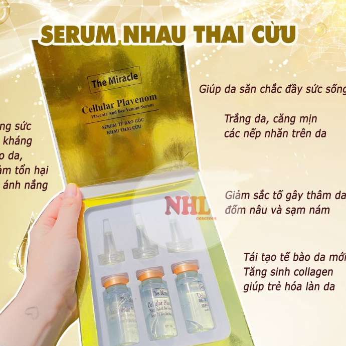 Serum nhau thai cừu Múi Xù GORGEOUS dưỡng trắng da mặt, tinh chất serum dưỡng ẩm kích trắng chống lão hóa da