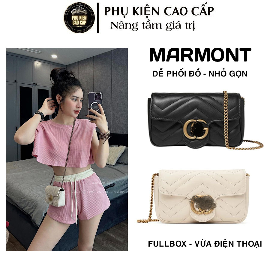 Túi xách mini dây xích sang chảnh - Marmont bag - đeo nhiều kiểu, dễ phối đồ.