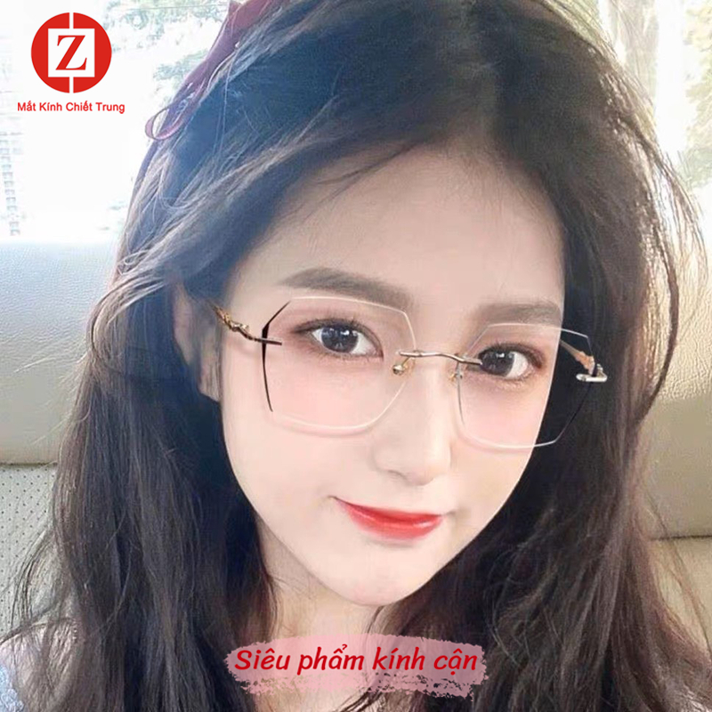 Kính cận thị form nhỏ xinh nam nữ, không viền nhẹ nhàng mã H5206
