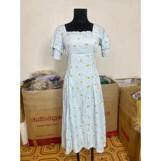 [ hàng có sẵn ] váy hoa siêu xinh xanh biển 85k