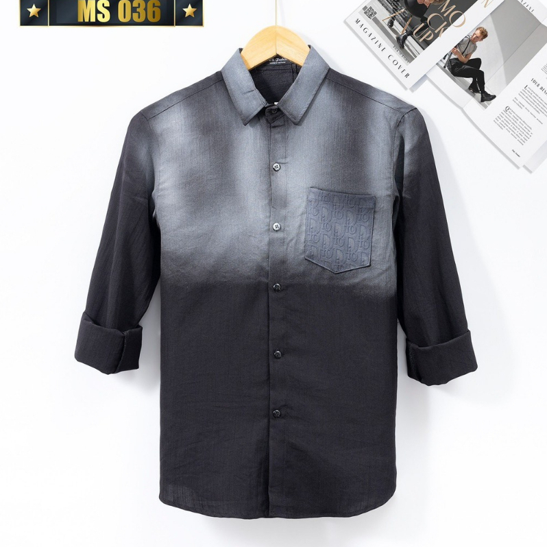 Sơ mi nam trơn màu xám đen chất vải nỉ cottont, Áo dài tay sơ mi cổ bẻ chuẩn form mềm mịn mẫu y hình SOLO SHOP SM036