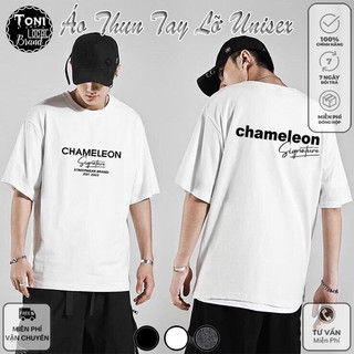 Áo Thun Tay Lỡ Local Brand CHAMELEON Cotton 100 form rộng nam nữ Unisex (AT2400L - Full Box - Kèm Video Ảnh Thật)