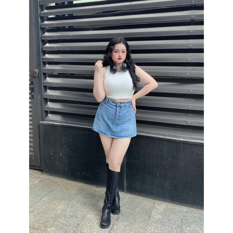 Quần jean giả váy BIGSIZE 2 MÀU ĐEN XANH M5085 55-95KG