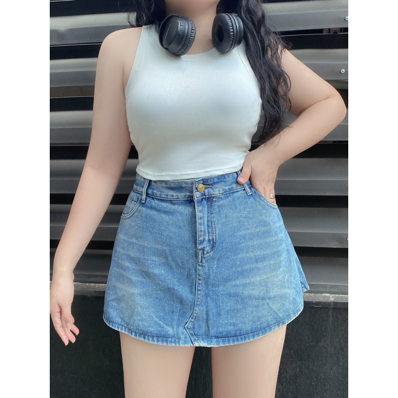 Quần jean giả váy BIGSIZE 2 MÀU ĐEN XANH M5085 55-95KG