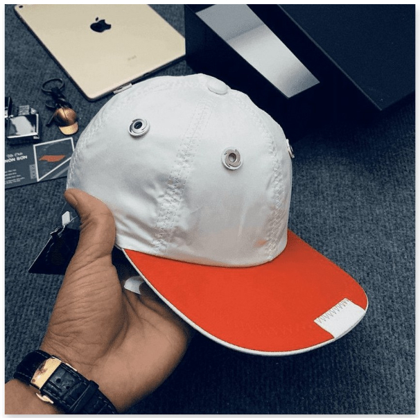 Mũ lưỡi trai Vải Dù Cao Cấp trắng kết hợp xanh đỏ