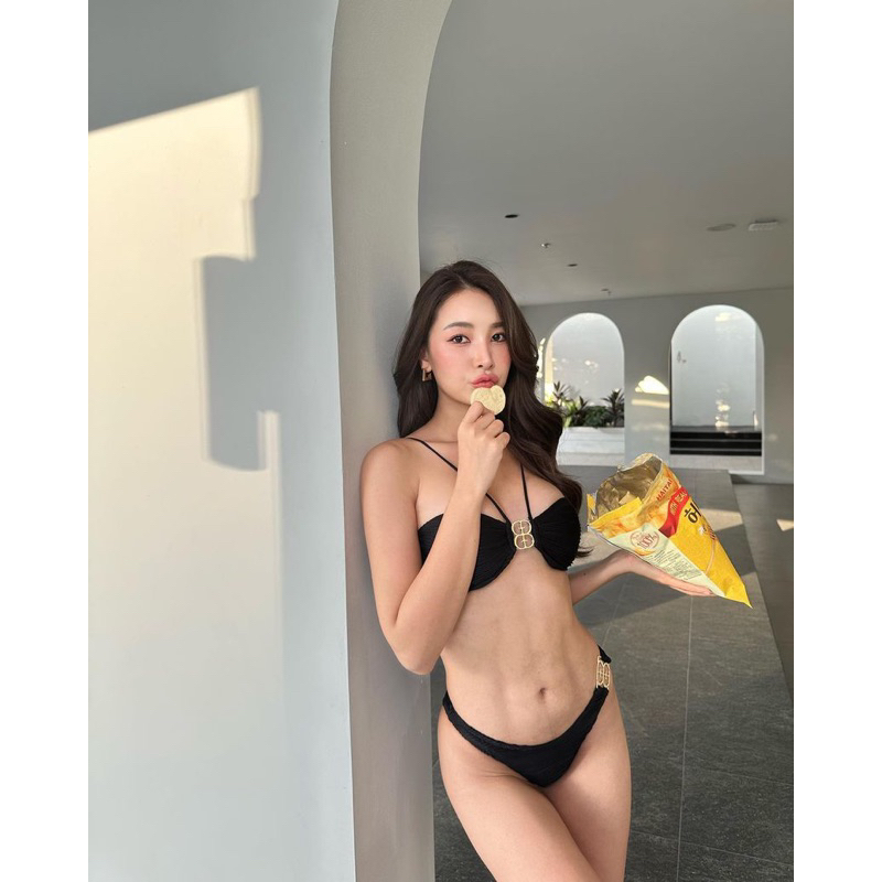 (M555-LiLyBIkini) BIKINI HAI MẢNH PRIME ĐEN BUỘC DÂY ENGFA | BigBuy360 - bigbuy360.vn