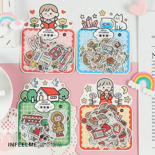 Túi 40 tấm hình dán sticker em bé washi dễ thương