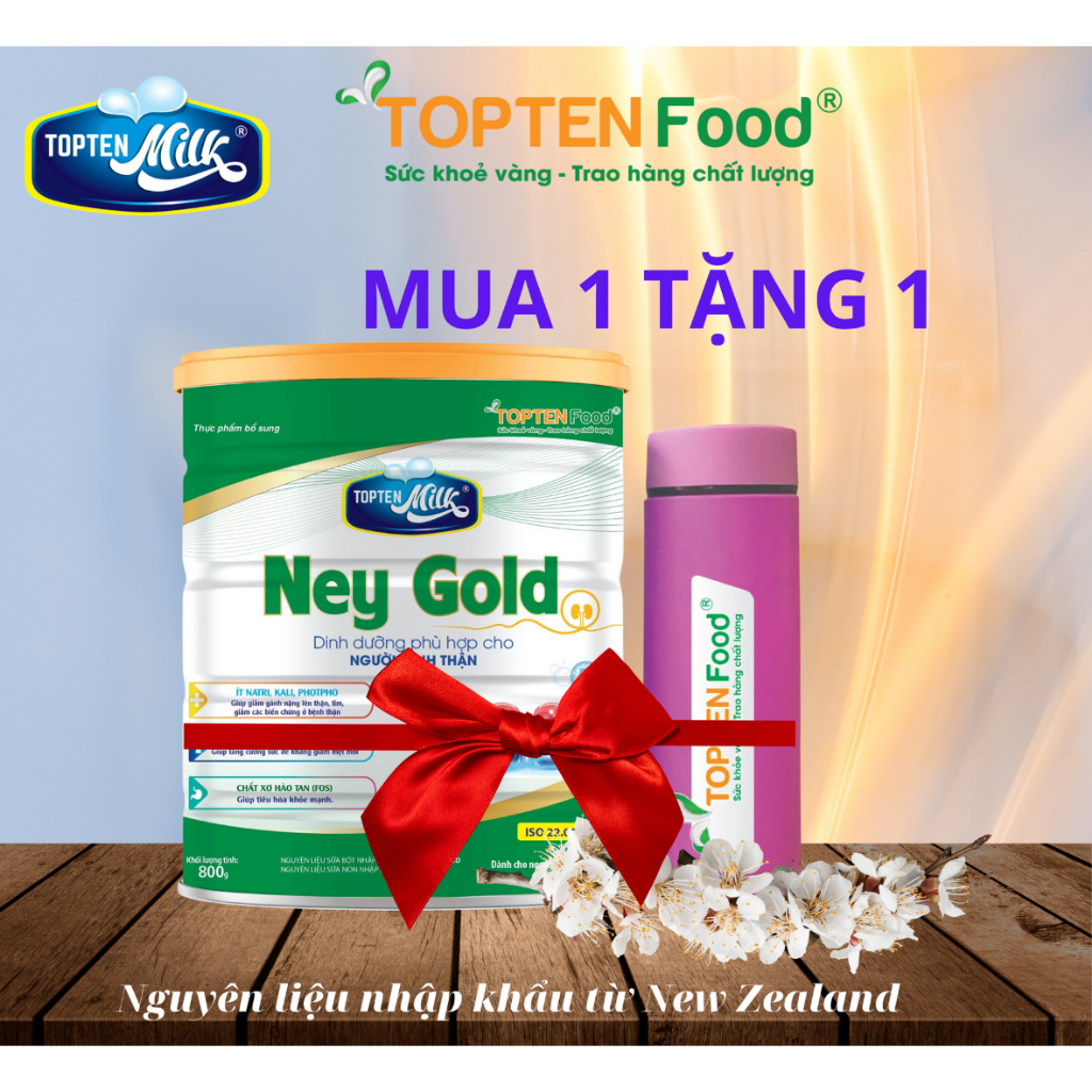 Dinh dưỡng suy thận Ney Gold 800g sữa bột hổ trợ dinh dưỡng.