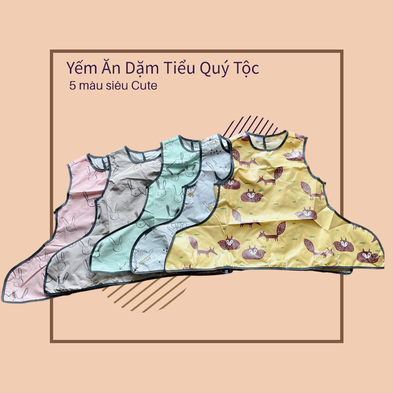 Áo Yếm Chống Thấm Không Tay Thân Ngắn Cho Bé Ăn Dặm BLW Từ 6m đến 2y Có Nút Hít Mặt Bàn - Shop Mẹ Sam