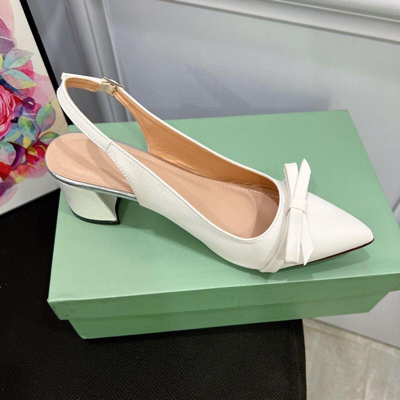 Sục nữ gót vuông đính nơ cao 5p