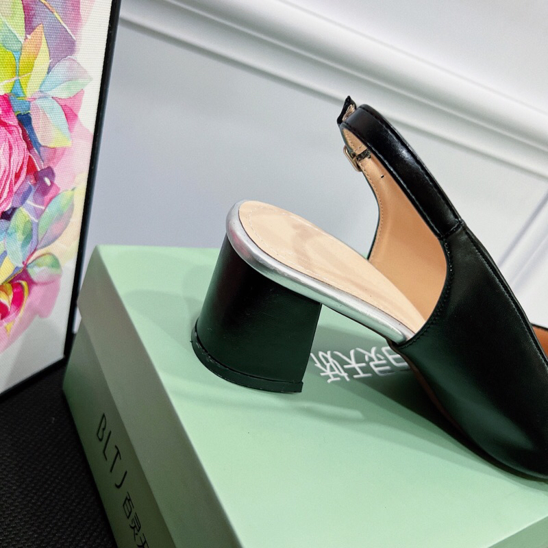 Sục nữ gót vuông đính nơ cao 5p