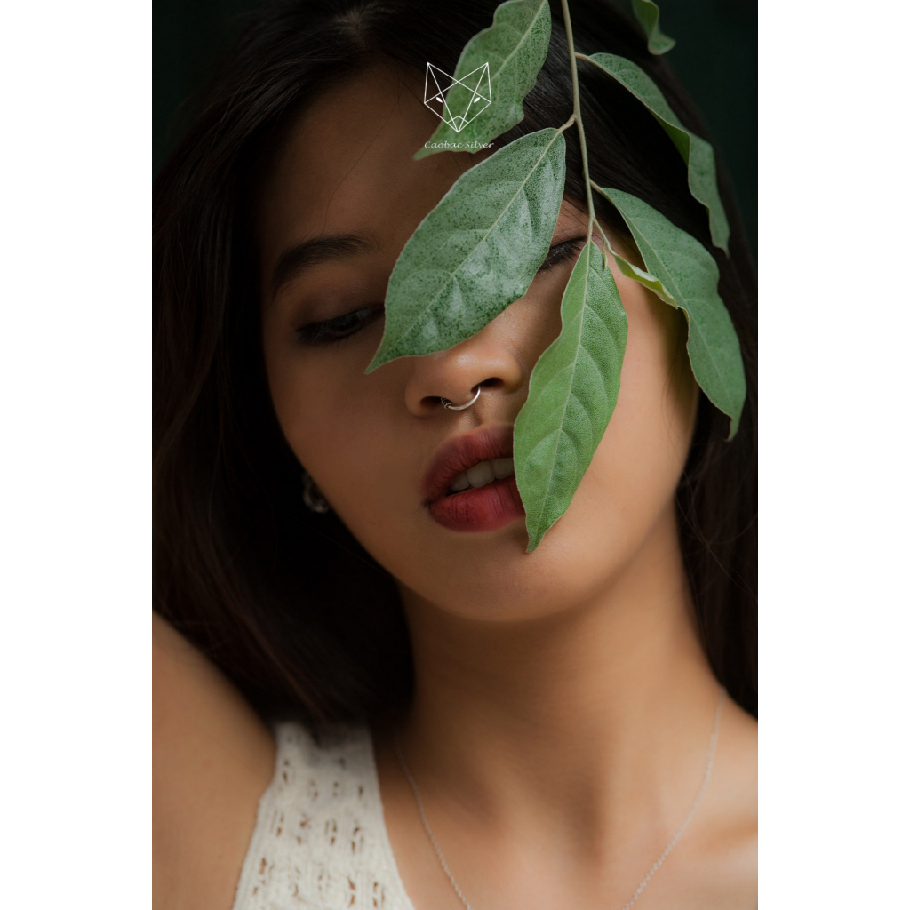 Khuyên Mũi Bạc Nữ CaoBac Silver Chất Liệu Bạc Thái Cao Cấp Hoạ Tiết Tròn Xoắn 1,4cm Lạ Mắt Độc Đáo Dành Tặng Cho Bạn Nữ