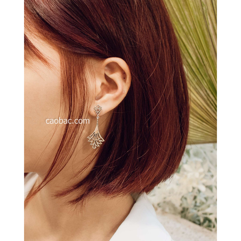 Khuyên Tai Bạc Nữ CaoBac Silver Chất Liệu Bạc Thái Cao Cấp Hoạ Tiết BAOBAP Lạ Mắt Độc Đáo Dành Tặng Cho Bạn Nữ