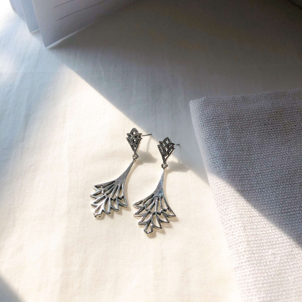 Khuyên Tai Bạc Nữ CaoBac Silver Chất Liệu Bạc Thái Cao Cấp Hoạ Tiết BAOBAP Lạ Mắt Độc Đáo Dành Tặng Cho Bạn Nữ