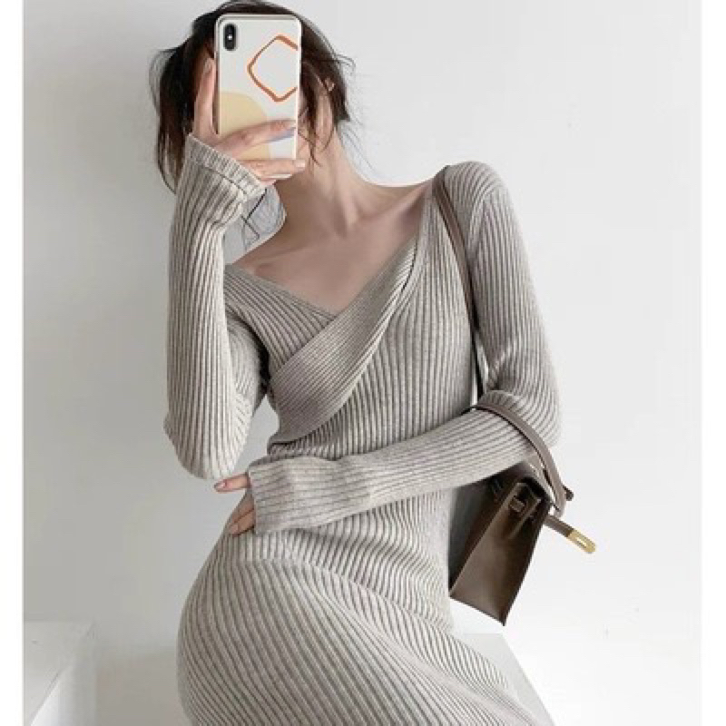 Đầm len ôm body freesize dáng dài