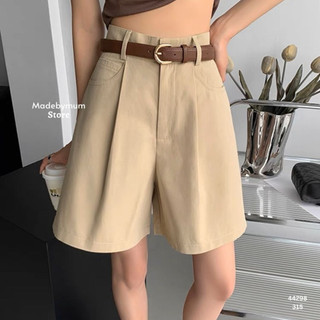 Quần short ngố nhấn ly kèm thắt lưng