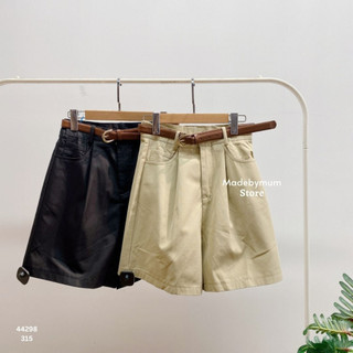 Quần short ngố nhấn ly kèm thắt lưng