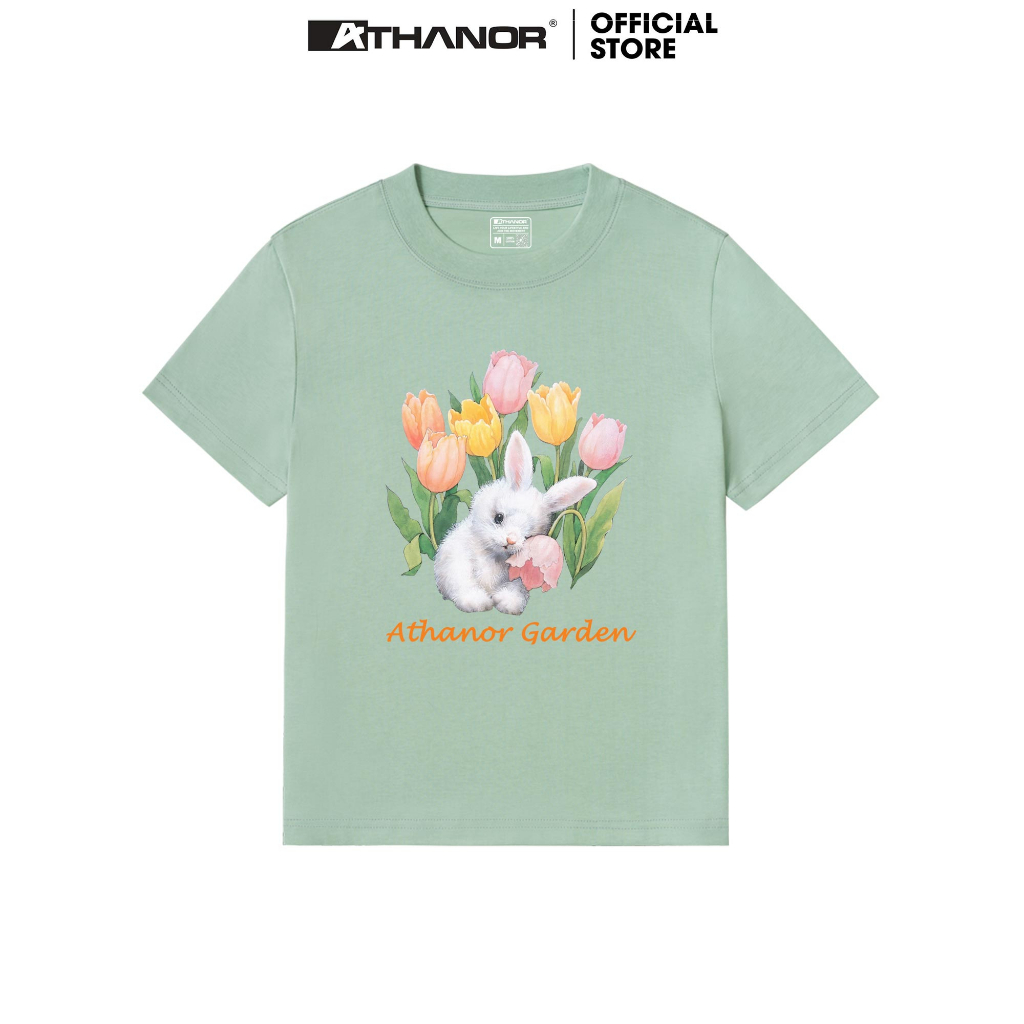 Áo Thun Baby Tee Tulip ATHANOR dáng ôm cotton thoáng mát cổ tròn mẫu GARDEN