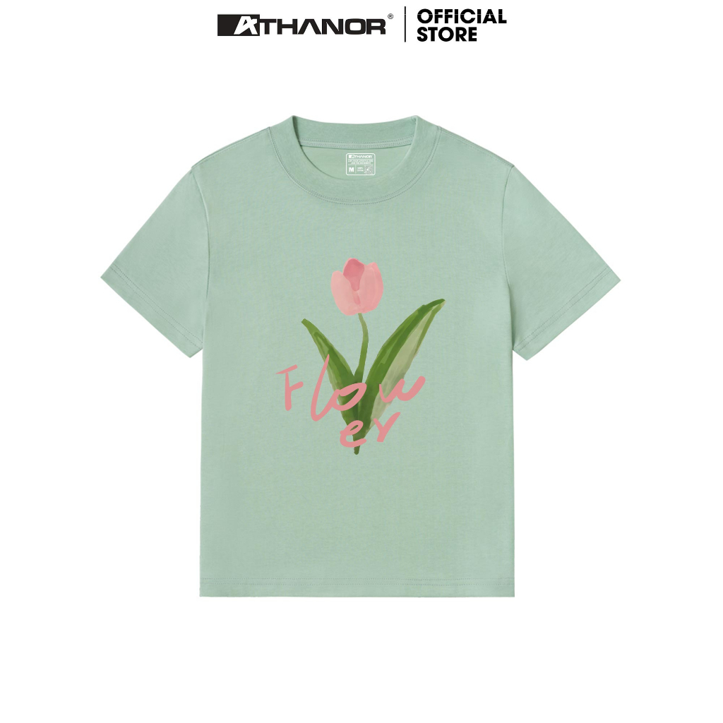 Áo Thun Baby Tee Tulip ATHANOR cổ tròn form slim ôm tay ngắn cotton mẫu TULIP ĐƠN
